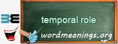 WordMeaning blackboard for temporal role